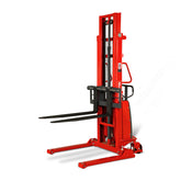 Semi-Electric Straddle Stacker 118'' Lift 3300lbs Capacity with Adj. Legs and Forks, S33-118S