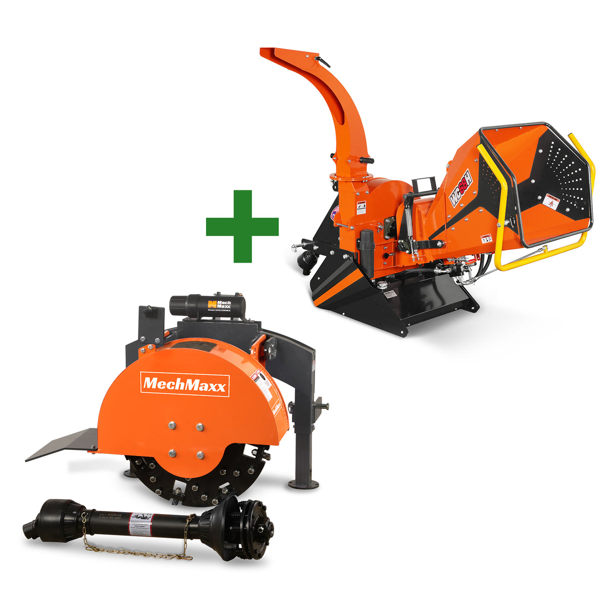 3-Point PTO Stump Grinder & 6", 3 Point Hydraulic Wood Chipper Combo，SG24 & WC68H