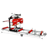 32" Portable Sawmill, 459cc 15HP E-Start Gasoline Engine, 26.5" Board Width, 13' Track Length , SM-32