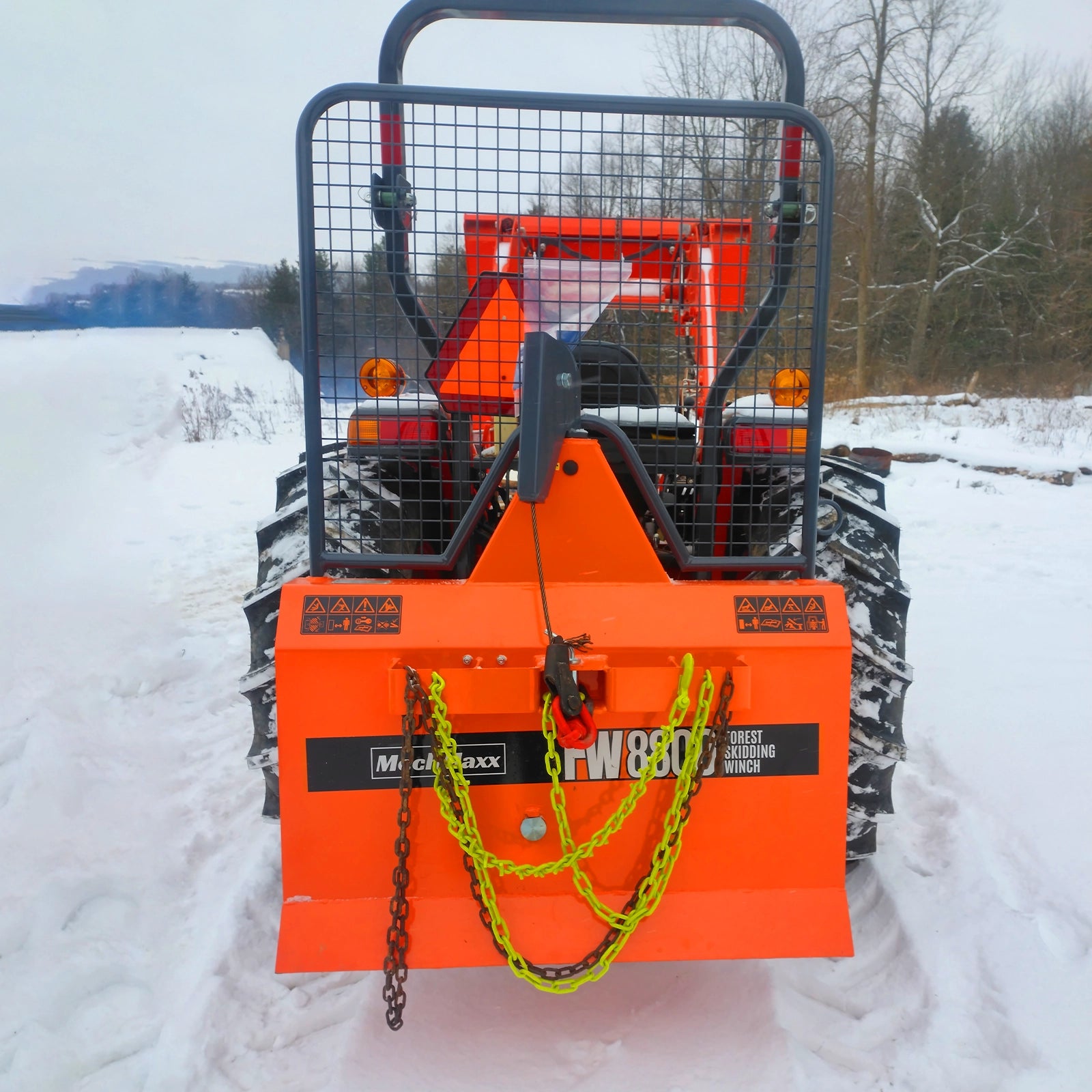 MechMaxx 8800lbs 3-Point Hitch Forestry Logging Winch 30-50 HP Tractor