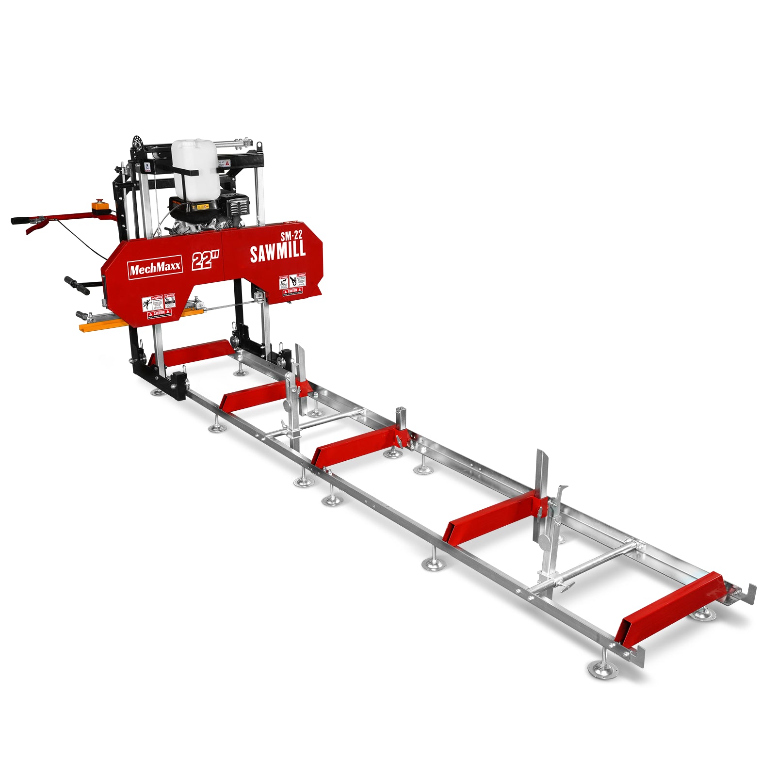 22" Portable Sawmill, 224cc  7HP Gasoline Engine, 20" Board Width, 13' Track Length , SM22