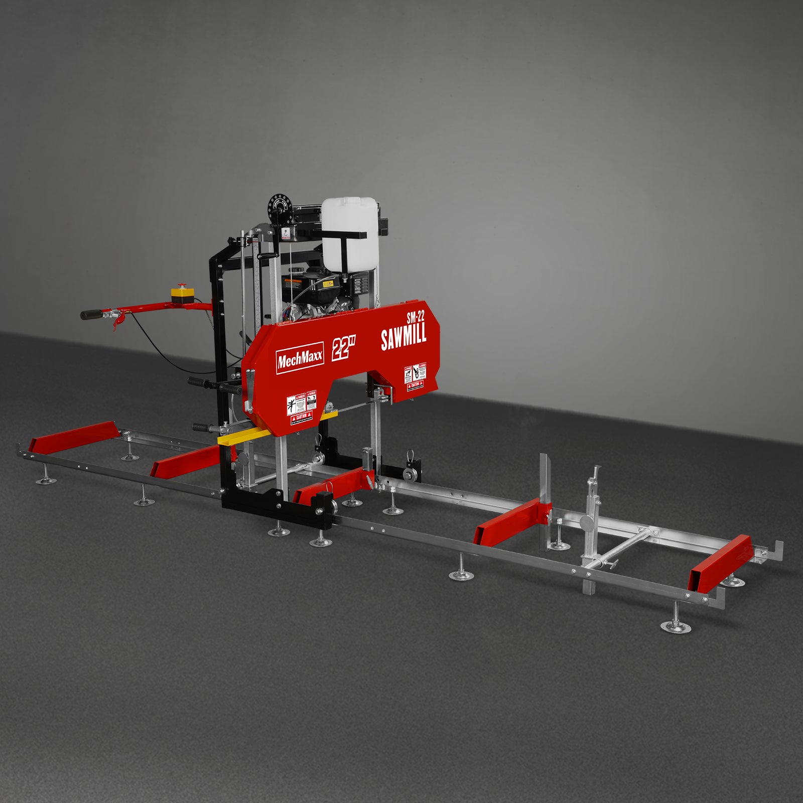 22" Portable Sawmill, 224cc  7HP Gasoline Engine, 20" Board Width, 13' Track Length , SM22