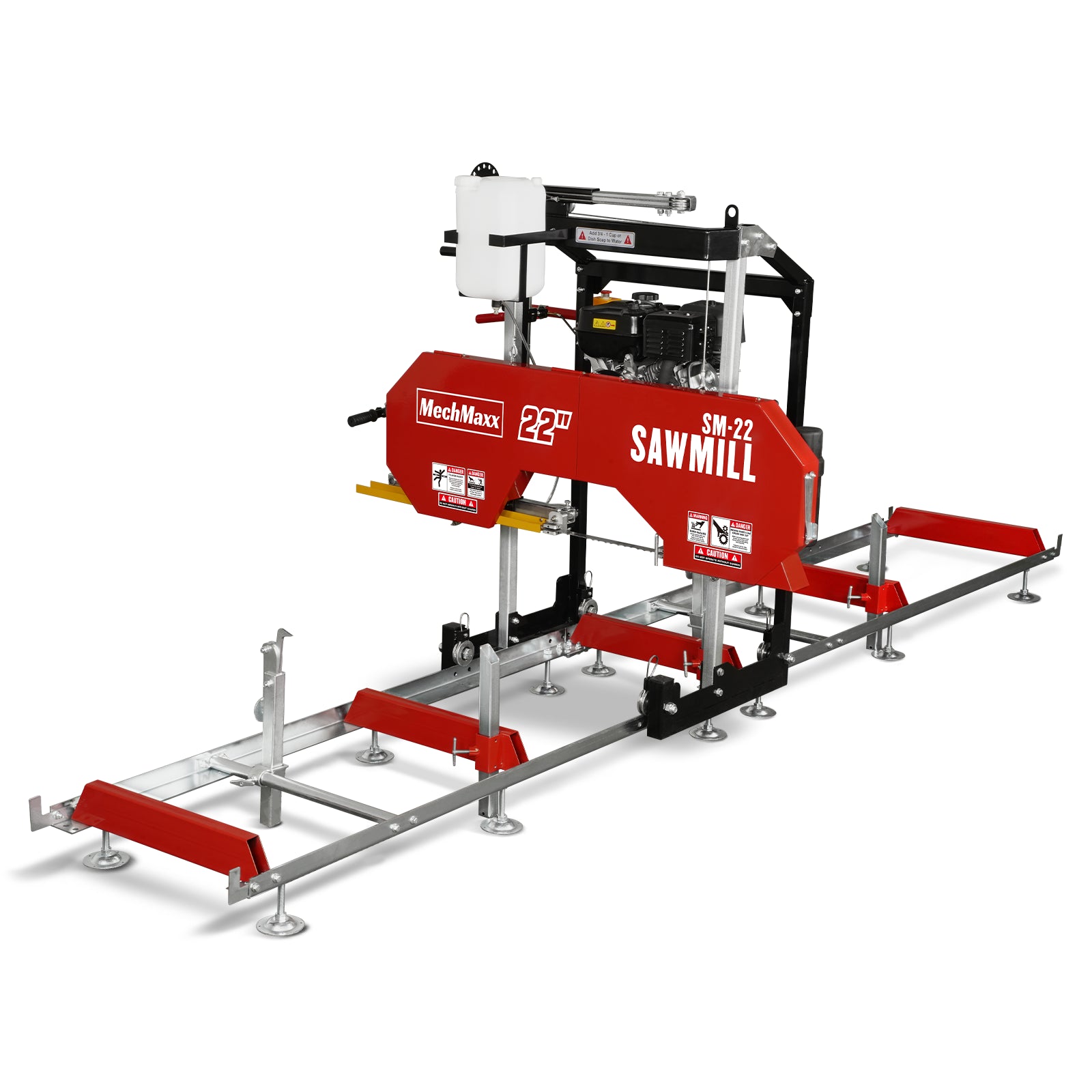 22" Portable Sawmill, 224cc  7HP Gasoline Engine, 20" Board Width, 13' Track Length , SM22