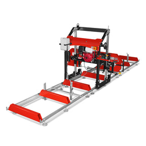 32" Portable Sawmill (5 x Blades Included), HONDA GX390 389cc E-Start Gasoline Engine, 29" Board Width, 20' Track Length (13' Track Length + 6.6' Track Extension Included) , SM32