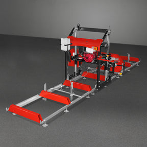 32" Portable Sawmill (5 x Blades Included), HONDA GX390 389cc E-Start Gasoline Engine, 29" Board Width, 20' Track Length (13' Track Length + 6.6' Track Extension Included) , SM32
