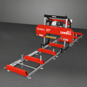 32" Portable Sawmill (5 x Blades Included), HONDA GX390 389cc E-Start Gasoline Engine, 29" Board Width, 20' Track Length (13' Track Length + 6.6' Track Extension Included) , SM32