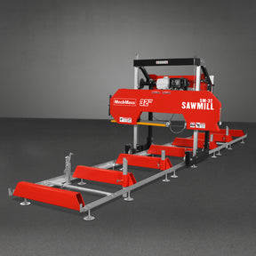 32" Portable Sawmill (5 x Blades Included), HONDA GX390 389cc E-Start Gasoline Engine, 29" Board Width, 20' Track Length (13' Track Length + 6.6' Track Extension Included) , SM32