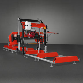 32" Portable Sawmill (5 x Blades Included), HONDA GX390 389cc E-Start Gasoline Engine, 29" Board Width, 20' Track Length (13' Track Length + 6.6' Track Extension Included) , SM32