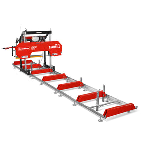 32" Portable Sawmill (5 x Blades Included), HONDA GX390 389cc E-Start Gasoline Engine, 29" Board Width, 20' Track Length (13' Track Length + 6.6' Track Extension Included) , SM32