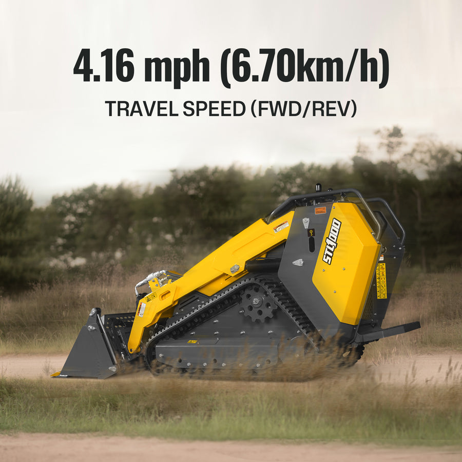 Mini Skid Steer Stand On Compact Track Loader with 25HP KUBOTA D1105 ...