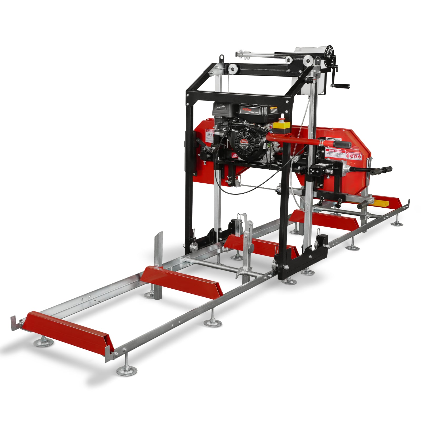 270CC 9HP Gasoline Engine Folding Board Edger, Portable Workbench, Table Saw With Rollers, 12'' Inch Max Cutting Width, 10 Inch Blade, Easy To Store/Transport, Model SBE501