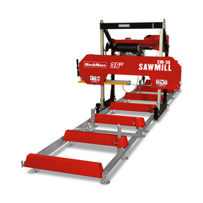 36" Portable Sawmill, 25HP HONDA GX690 V-Twin Engine, 32" Board Width, 20' Track Length, (10 x Blades Included), SM36