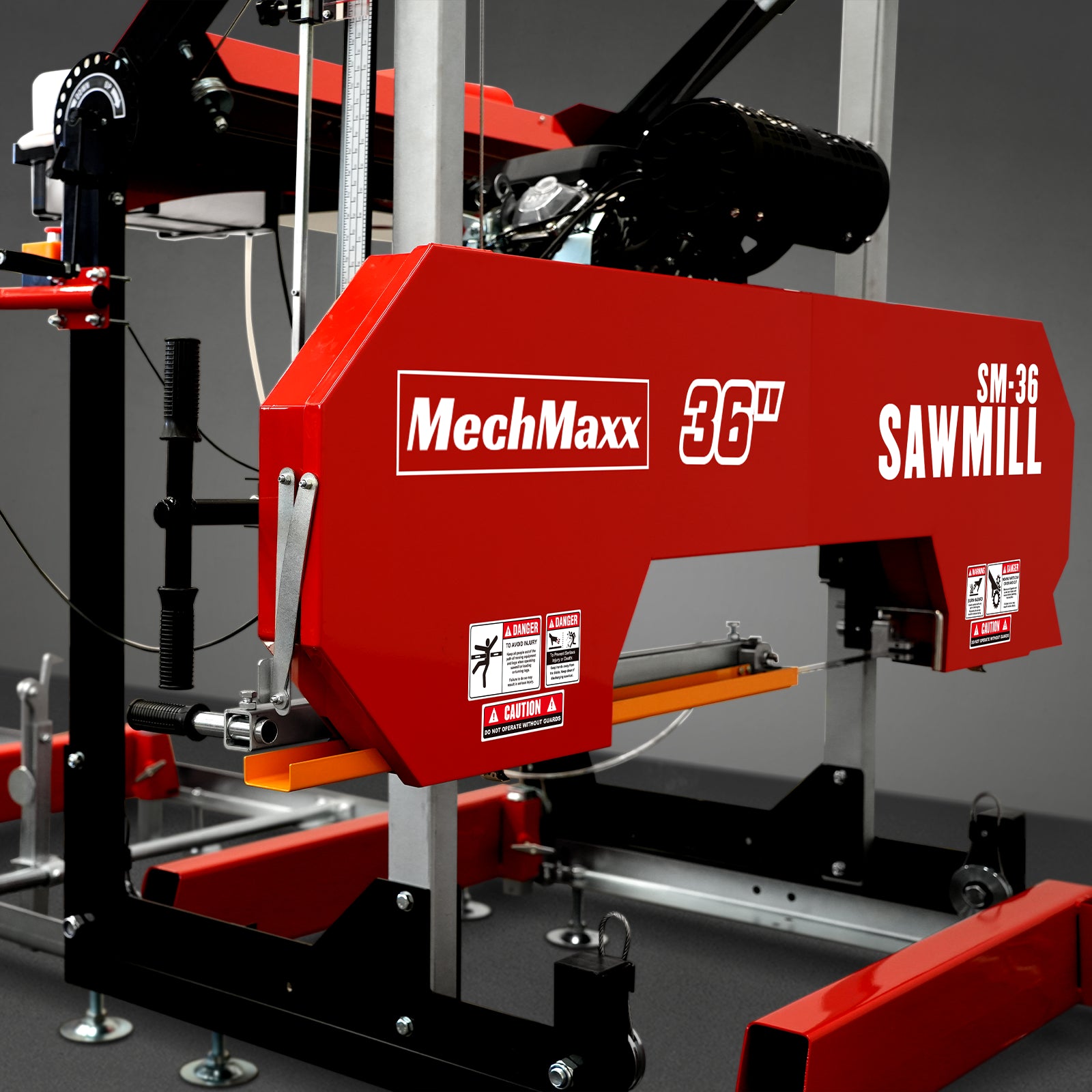 36" Portable Sawmill, 25HP 750cc ZONSEN V-Twin Engine, 32" Board Width, 20' Track Length, (10 x Blades Included), SM36