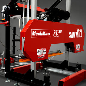 36" Portable Sawmill, 25HP 750cc ZONSHEN V-Twin Engine, 32" Board Width, 20' Track Length, (10 x Blades Included), SM36