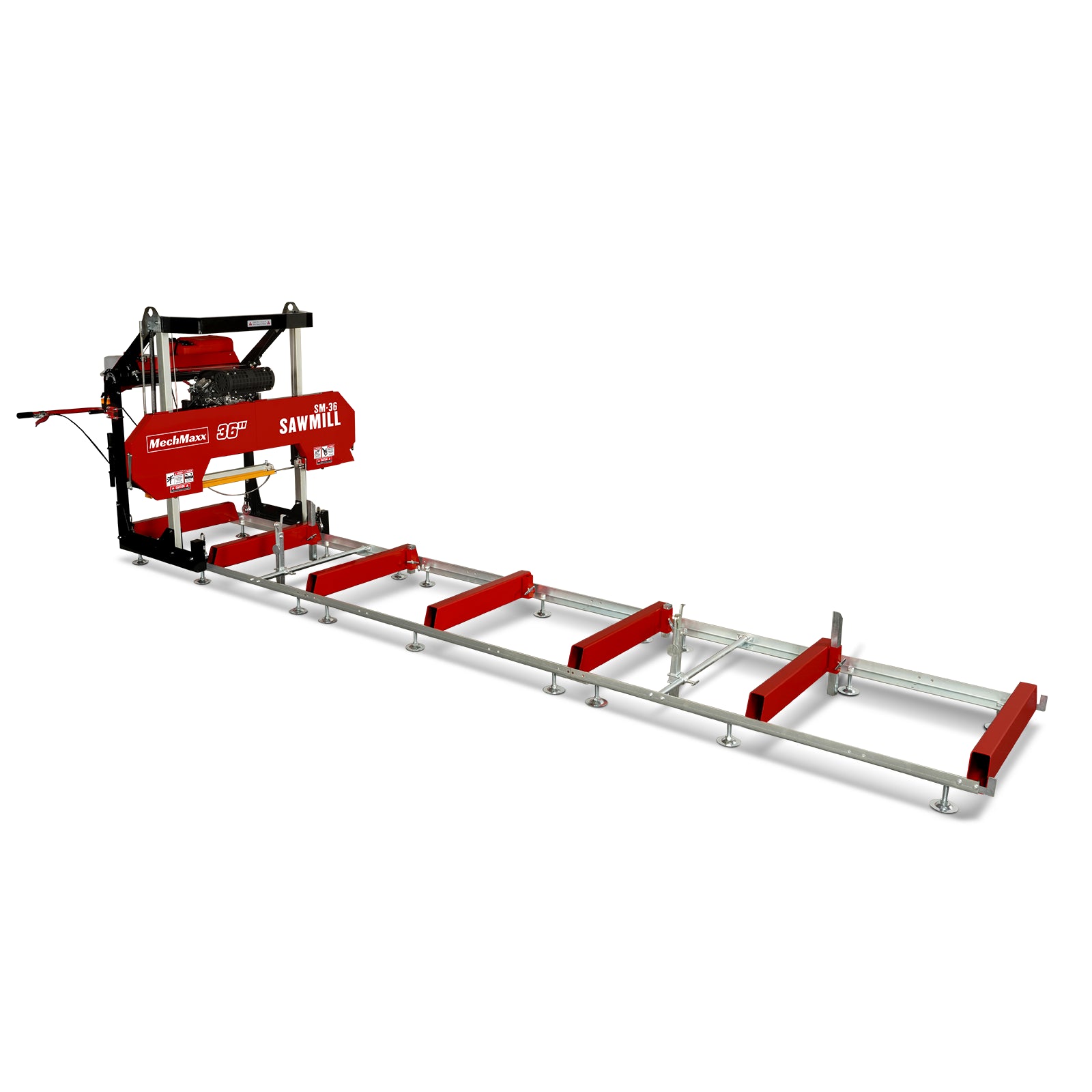 36" Portable Sawmill, 25HP 750cc ZONSHEN V-Twin Engine, 32" Board Width, 20' Track Length, (10 x Blades Included), SM36