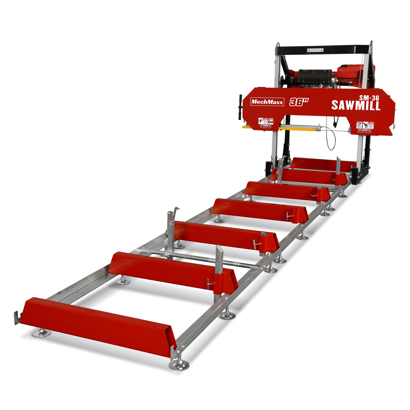 36" Portable Sawmill, 25HP 750cc ZONSEN V-Twin Engine, 32" Board Width, 20' Track Length, (10 x Blades Included), SM36