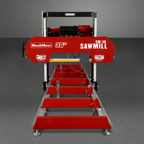 36" Portable Sawmill, 25HP 750cc ZONSEN V-Twin Engine, 32" Board Width, 20' Track Length, (10 x Blades Included), SM36