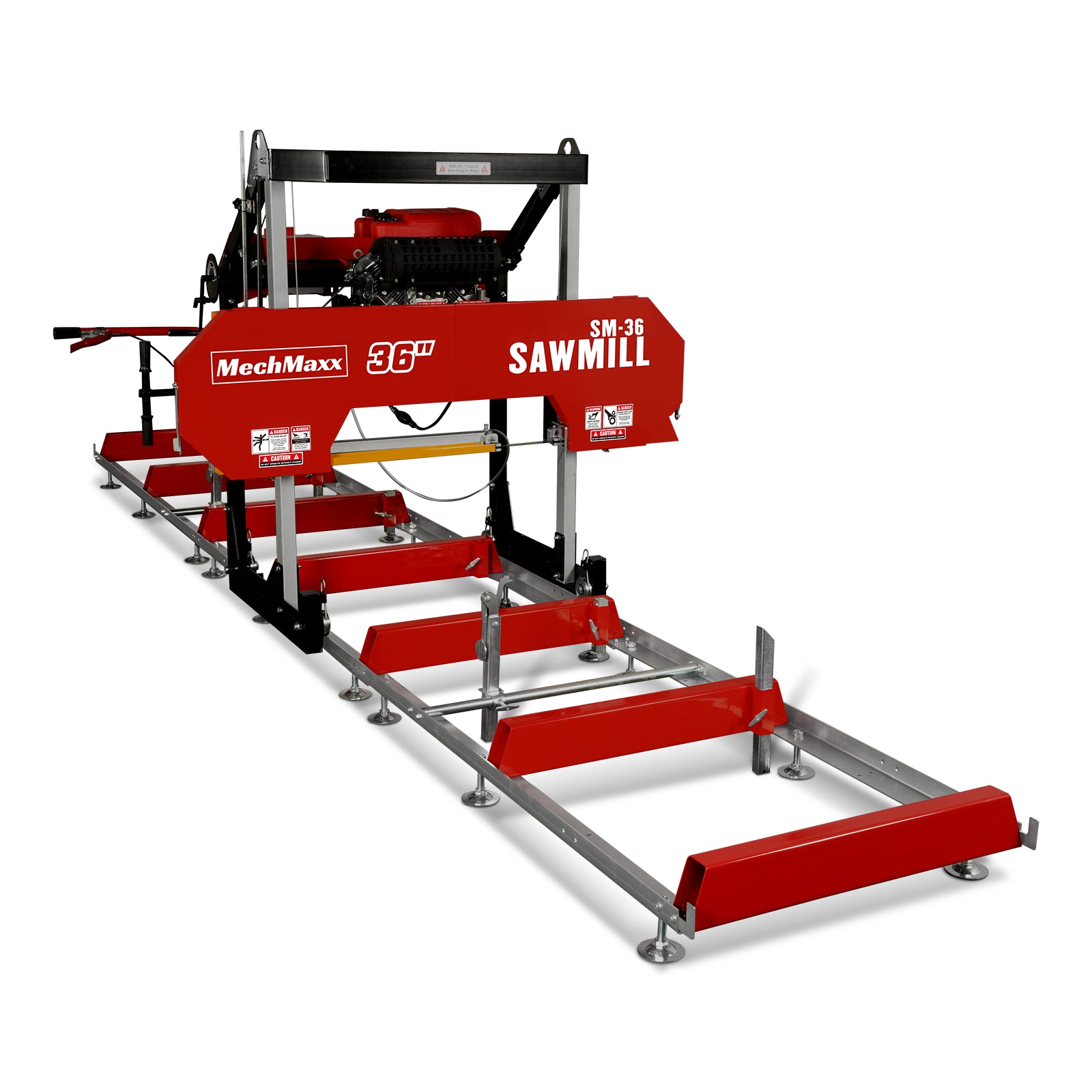 36" Portable Sawmill, 25HP 750cc ZONSEN V-Twin Engine, 32" Board Width, 20' Track Length, (10 x Blades Included), SM36