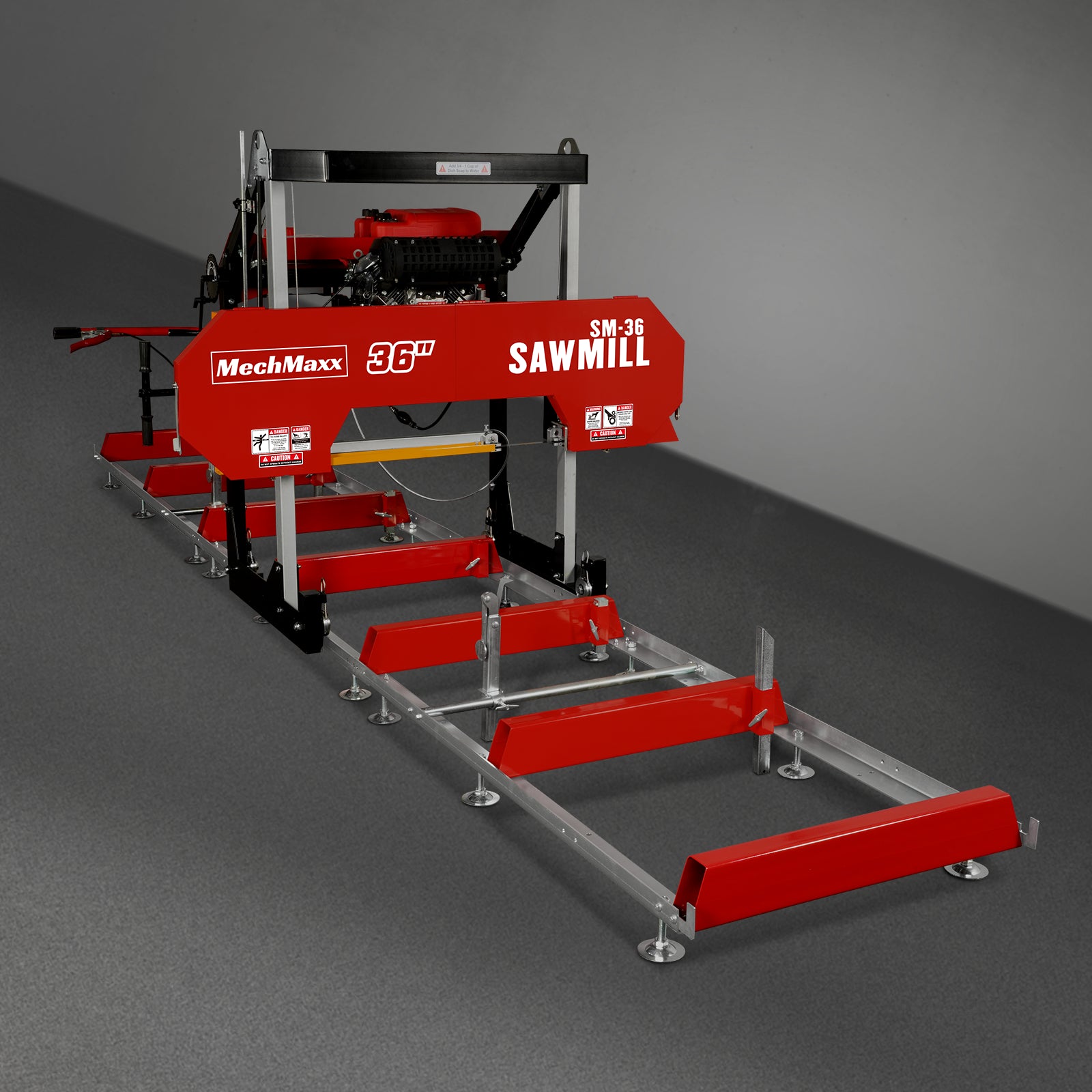 36" Portable Sawmill, 25HP 750cc ZONSEN V-Twin Engine, 32" Board Width, 20' Track Length, (10 x Blades Included), SM36