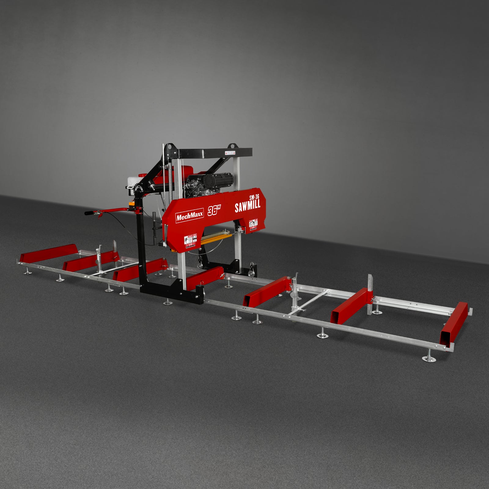 36" Portable Sawmill, 25HP 750cc ZONSHEN V-Twin Engine, 32" Board Width, 20' Track Length, (10 x Blades Included), SM36