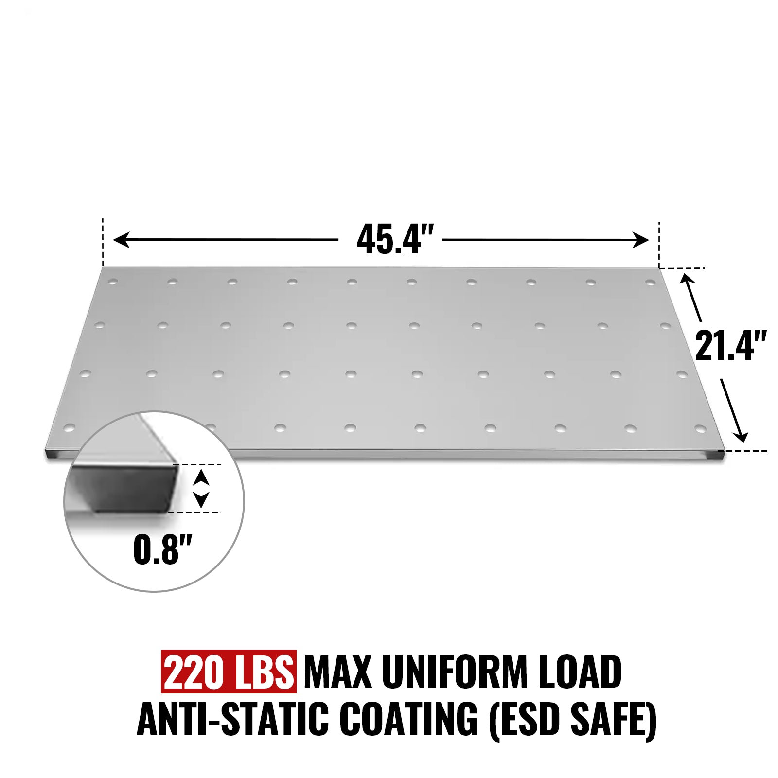 ( 1 Pack / 1 Pcs ) Shelf with 5 Pcs Clips, 1430L Cabinet, Stainless Steel (for SKU:203009SS)