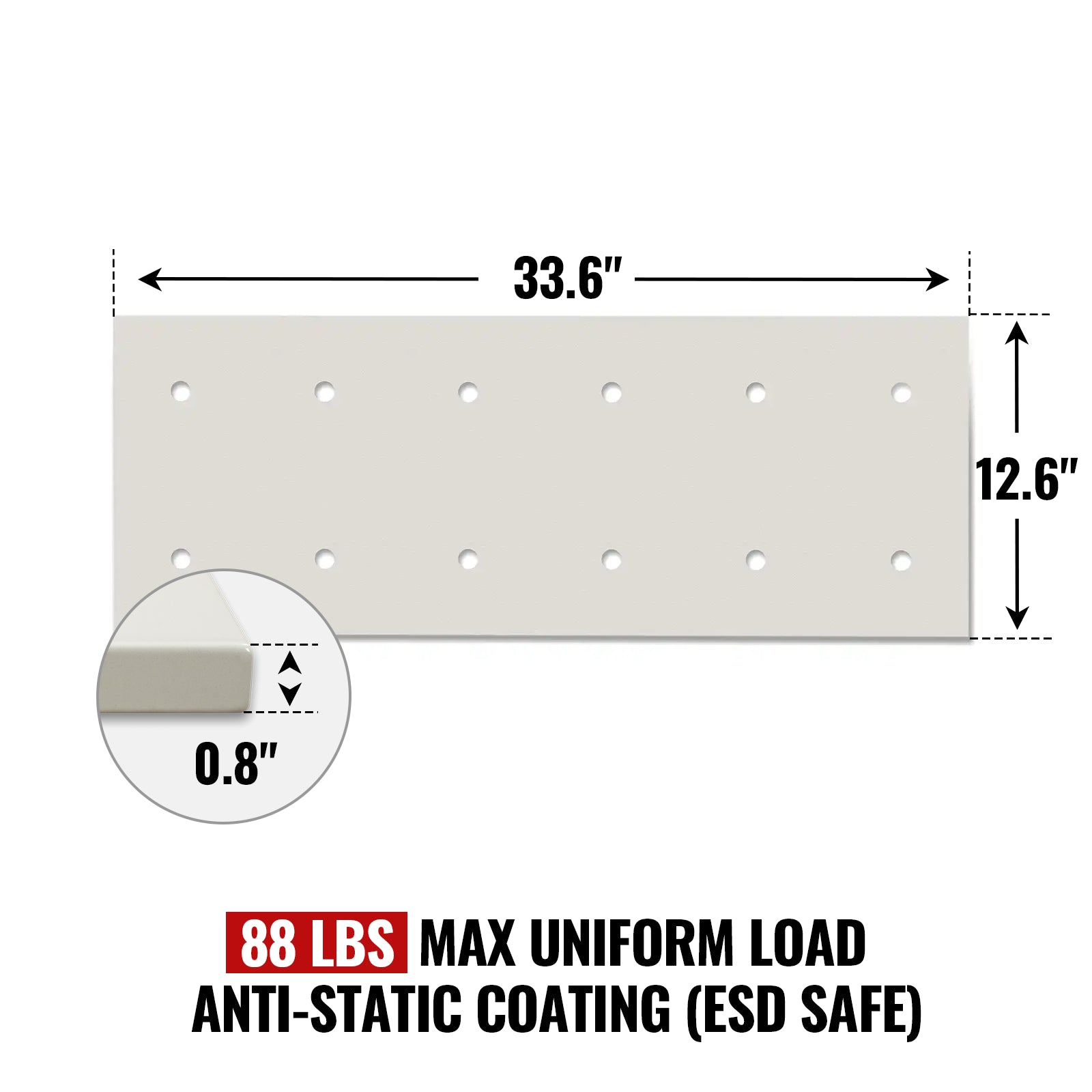 ( 1 Pack / 1 Pcs ) Shelf with 5 Pcs Clips, 320L Cabinet, White (for SKU: 203001W, 203005W)