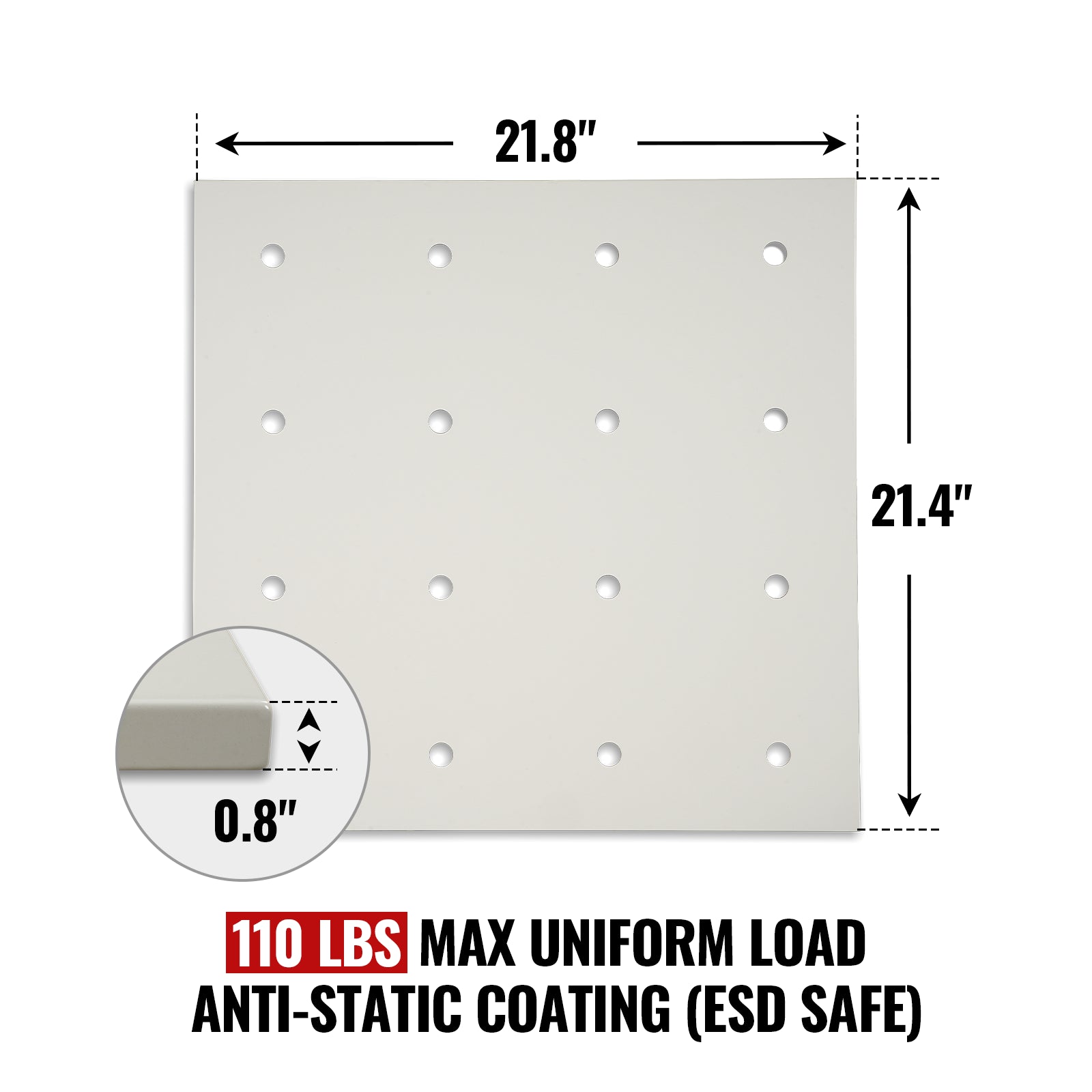 ( 1 Pack / 1 Pcs ) Shelf with 5 Pcs Clips, 540/730L Cabinet, White (for SKU:203002W, 203010W, 203006W, 203011W)