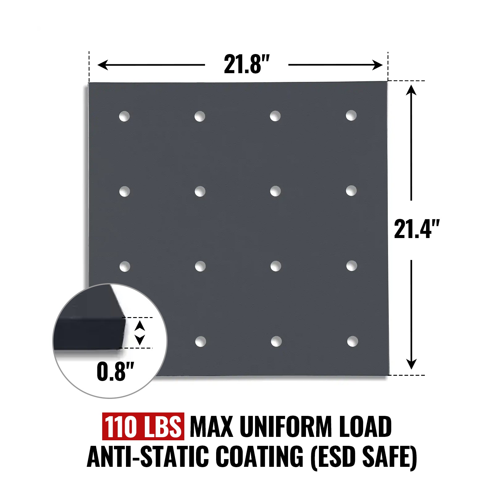 ( 1 Pack / 1 Pcs ) Shelf with 5 Pcs Clips, 540/730L Cabinet, Black (for SKU:203002, 203010, 203006, 203011)