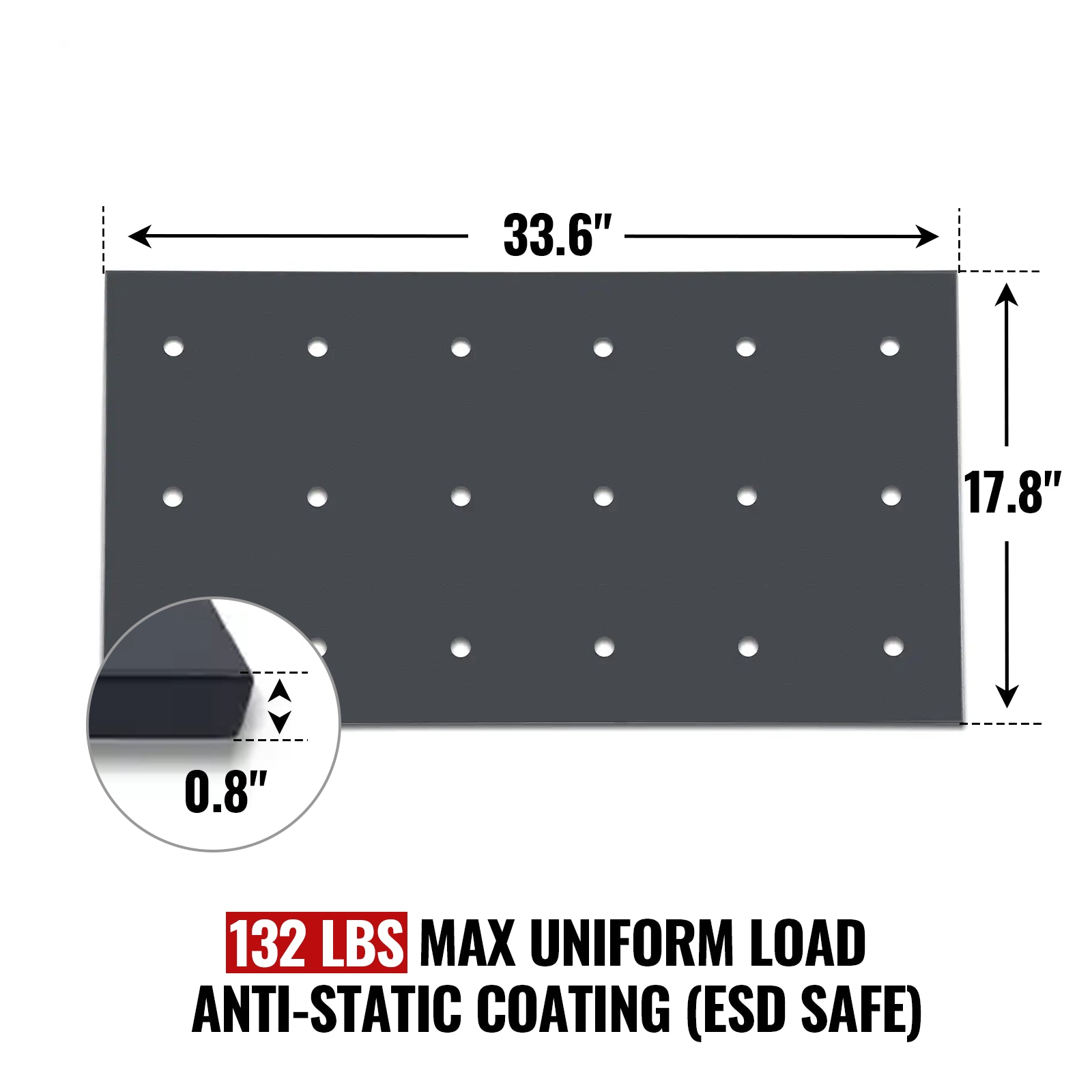 ( 1 Pack / 1 Pcs ) Shelf with 5 Pcs Clips, 880L Cabinet, Black (for SKU:203003, 203007)