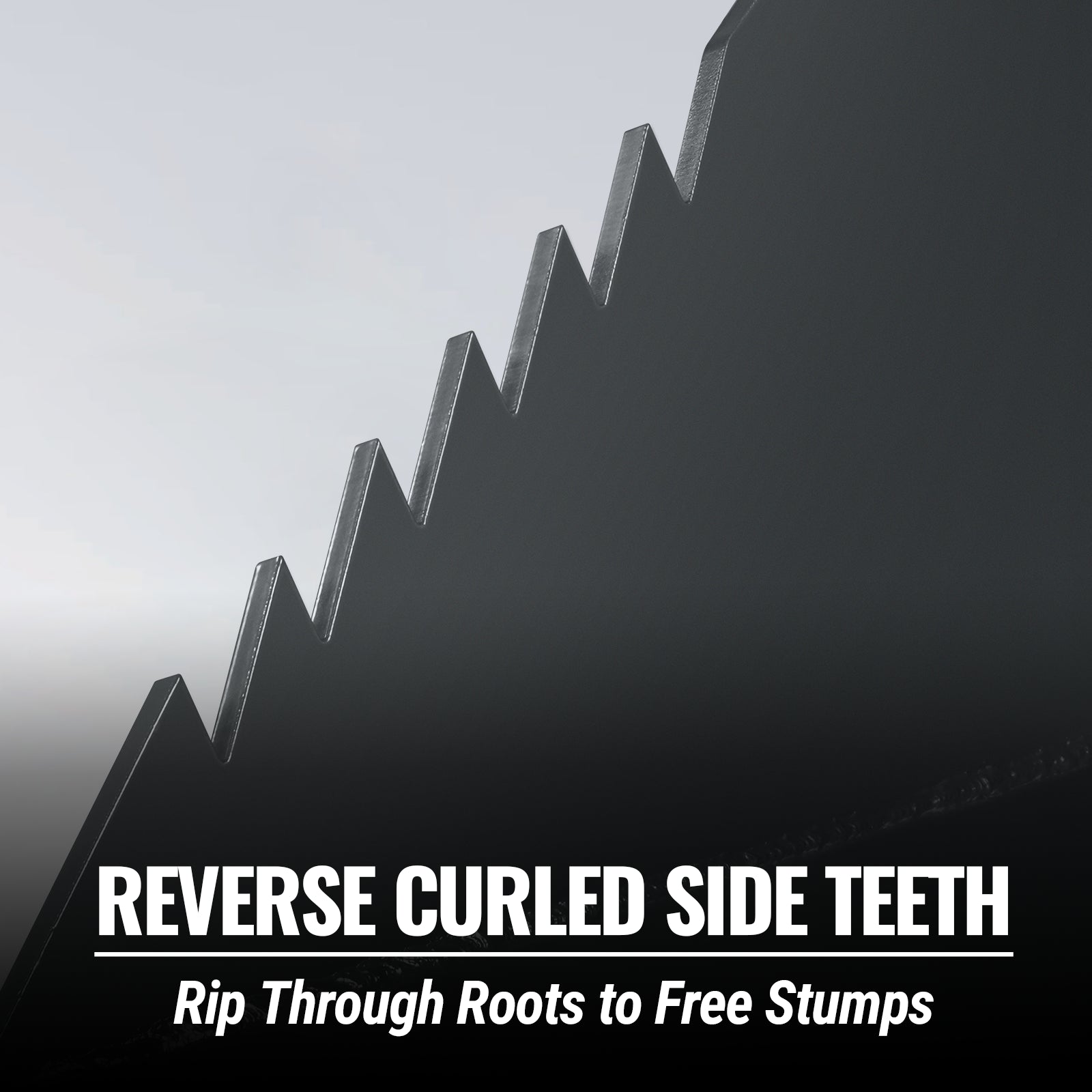 48" Skid Steer Stump Bucket Wrecker with Universal Quick Attach, Bolt-On Cutting Teeth, SBE53