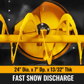 60" 3 Point PTO Snow Blower 24" Impeller Diameter 360° Snow Chute (PTO Shaft Included with Slip Clutch), 25-65 HP, TSB60