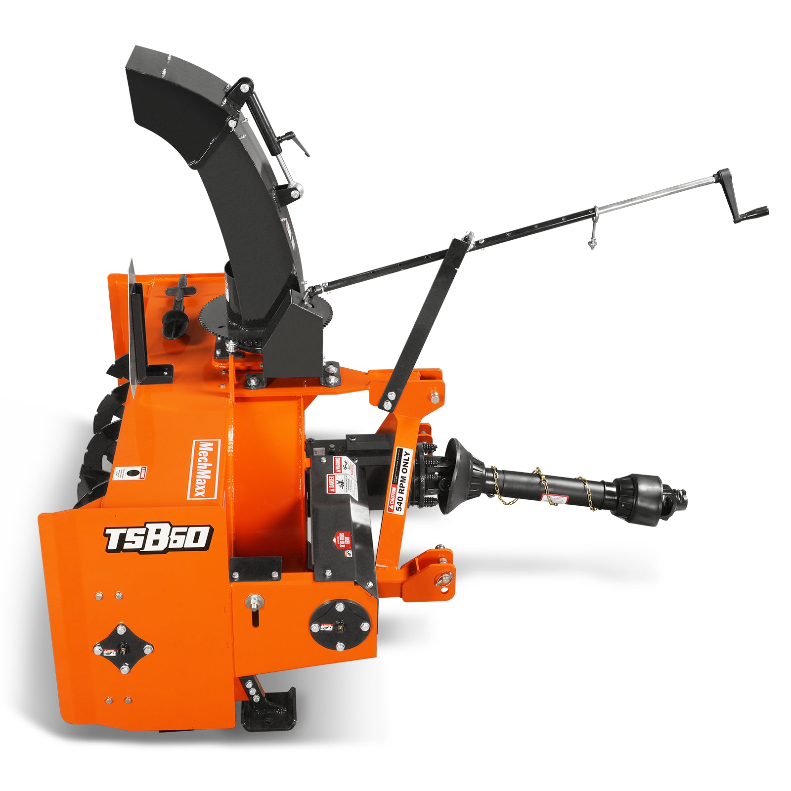 60" 3 Point PTO Snow Blower 24" Impeller Diameter 360° Snow Chute (PTO Shaft Included with Slip Clutch), 25-65 HP, TSB60T