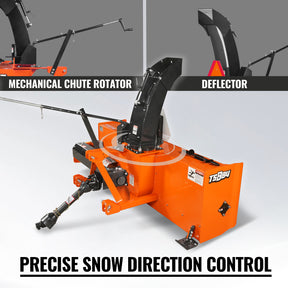 84" 3 Point PTO Snow Blower 24" Impeller Diameter 360° Snow Chute (PTO Shaft Included with Slip Clutch), 35-95 HP, TSB84T