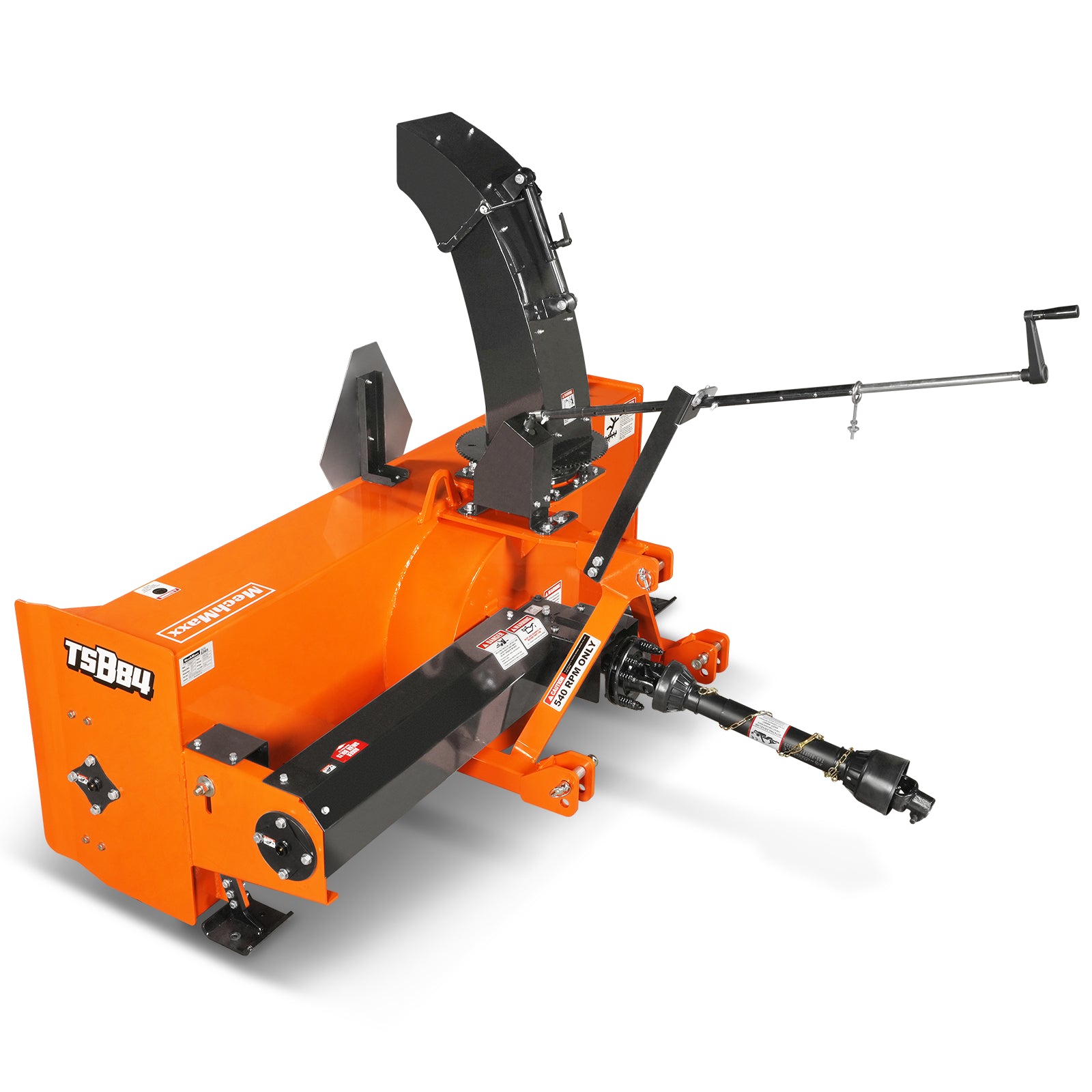 84" 3 Point PTO Snow Blower 24" Impeller Diameter 360° Snow Chute (PTO Shaft Included with Slip Clutch), 35-95 HP, TSB84T