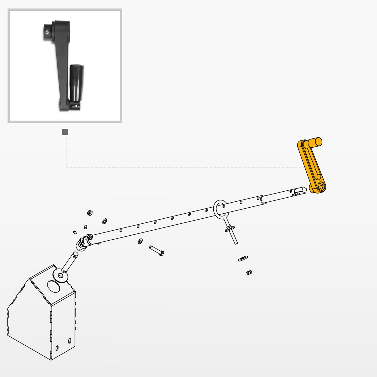 Snow Blower Manual Chute Rotator Crank – For 2025 & Earlier Models (for SKU: 201042, 201042T, 201015, 201015T, 201016, 201016T, 201043, 201043T)
