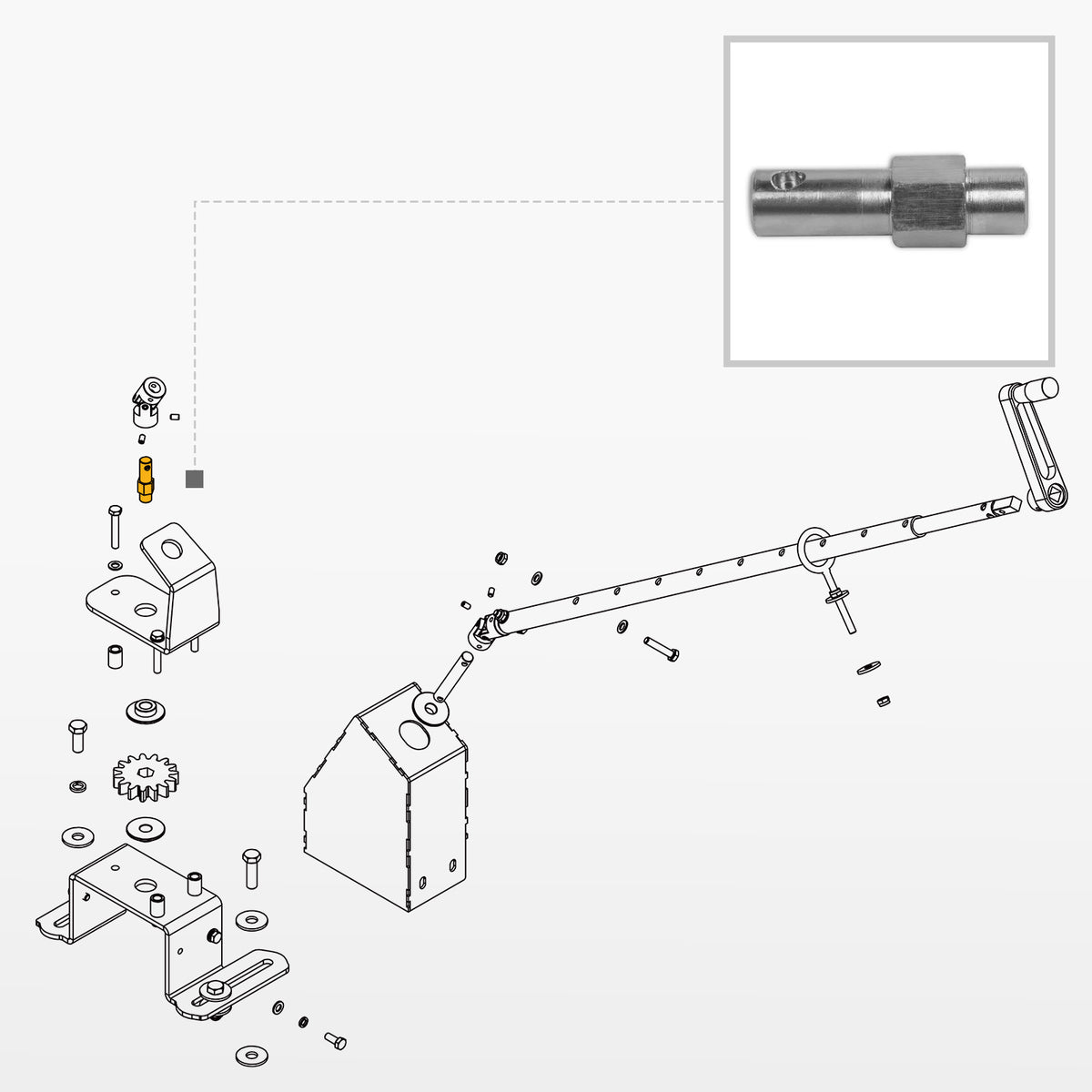Snow Blower Manual Chute Rotator Hex Shaft – For 2025 & Earlier Models (for SKU: 201042, 201042T, 201015, 201015T, 201016, 201016T, 201043, 201043T)