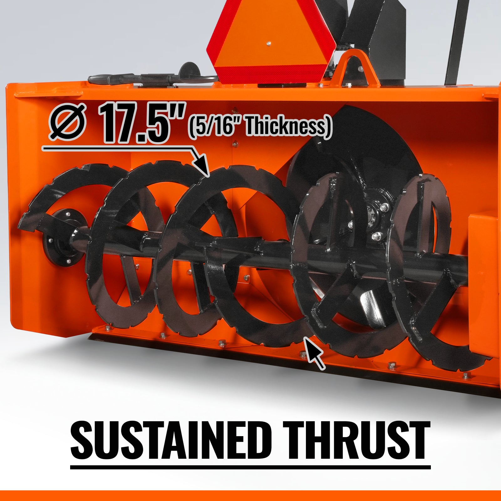 60" 3 Point PTO Snow Blower 24" Impeller Diameter 360° Snow Chute (PTO Shaft Included with Slip Clutch), 25-65 HP, TSB60T