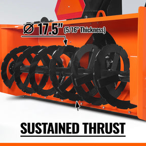 72" 3 Point PTO Snow Blower 24" Impeller Diameter 360° Snow Chute (PTO Shaft Included with Slip Clutch), 30-75 HP, TSB72T