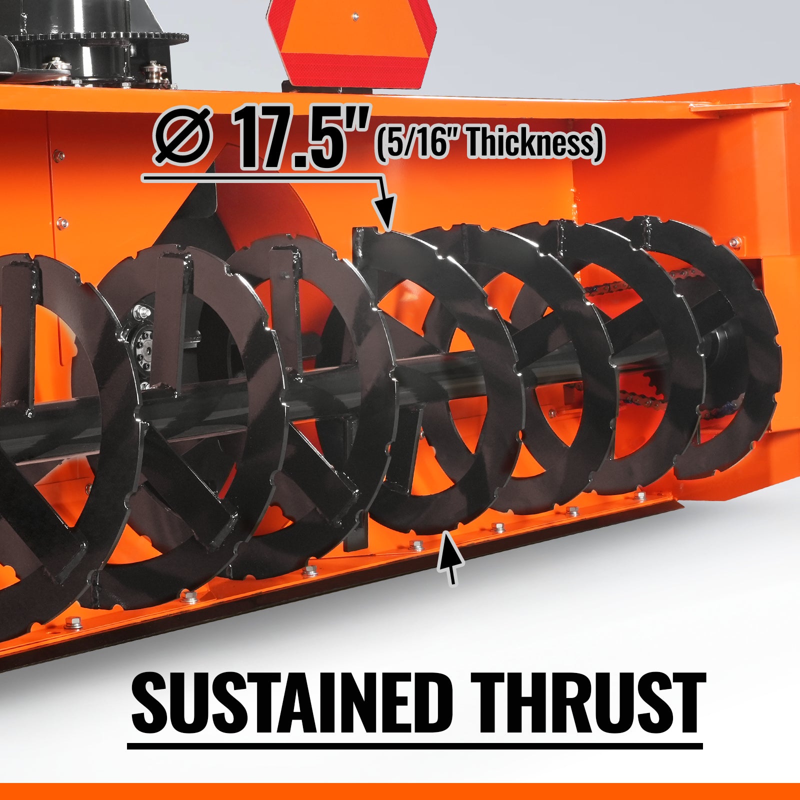 84" 3 Point PTO Snow Blower 24" Impeller Diameter 360° Snow Chute (PTO Shaft Included with Slip Clutch), 35-95 HP, TSB84T