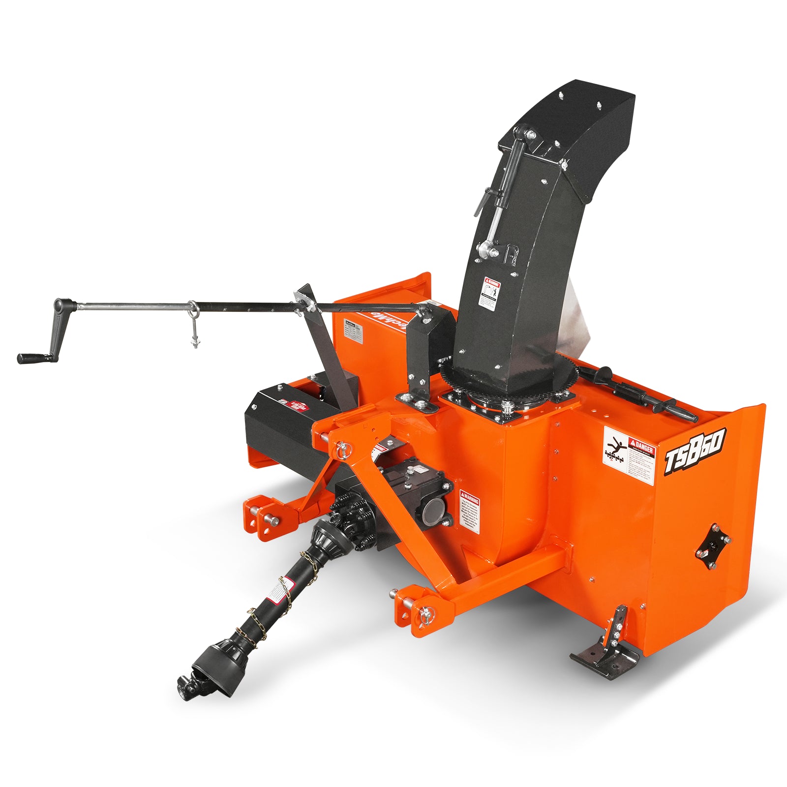 60" 3 Point PTO Snow Blower 24" Impeller Diameter 360° Snow Chute (PTO Shaft Included with Slip Clutch), 25-65 HP, TSB60T