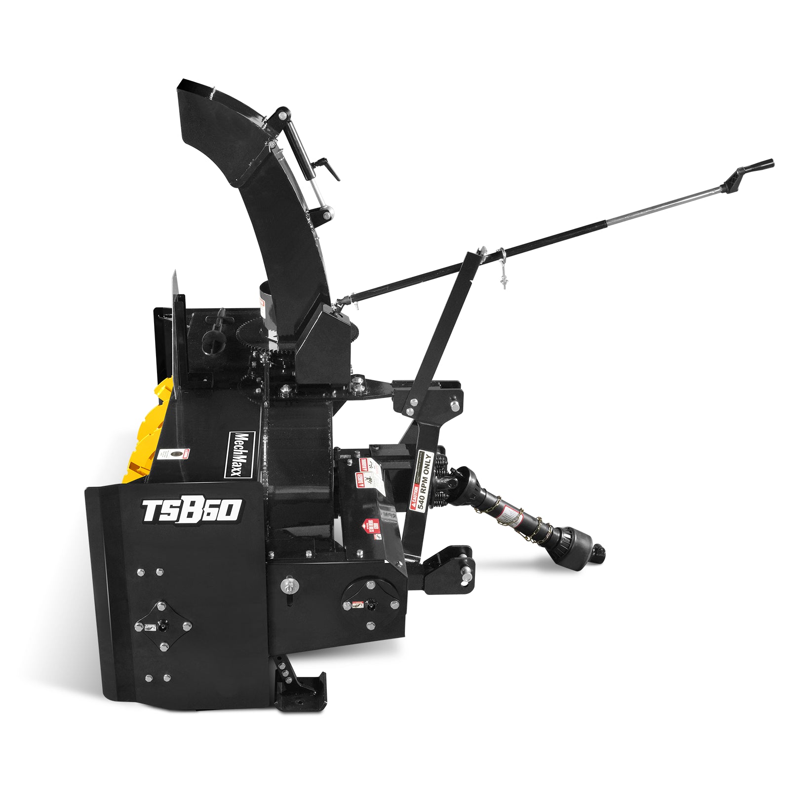 60" 3 Point PTO Snow Blower 24" Impeller Diameter 360° Snow Chute (PTO Shaft Included with Slip Clutch), 25-65 HP, TSB60