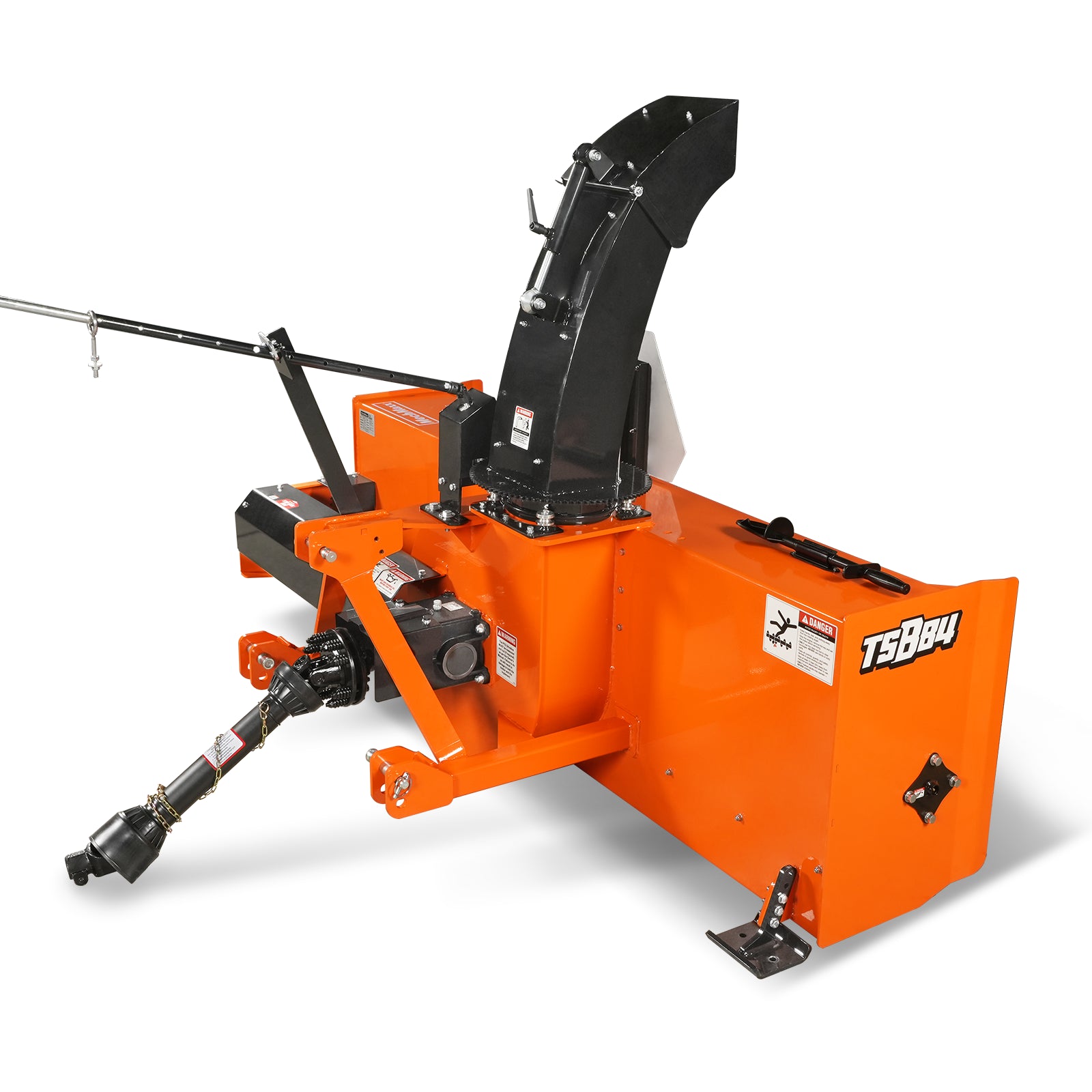 84" 3 Point PTO Snow Blower 24" Impeller Diameter 360° Snow Chute (PTO Shaft Included with Slip Clutch), 35-90 HP, TSB84T