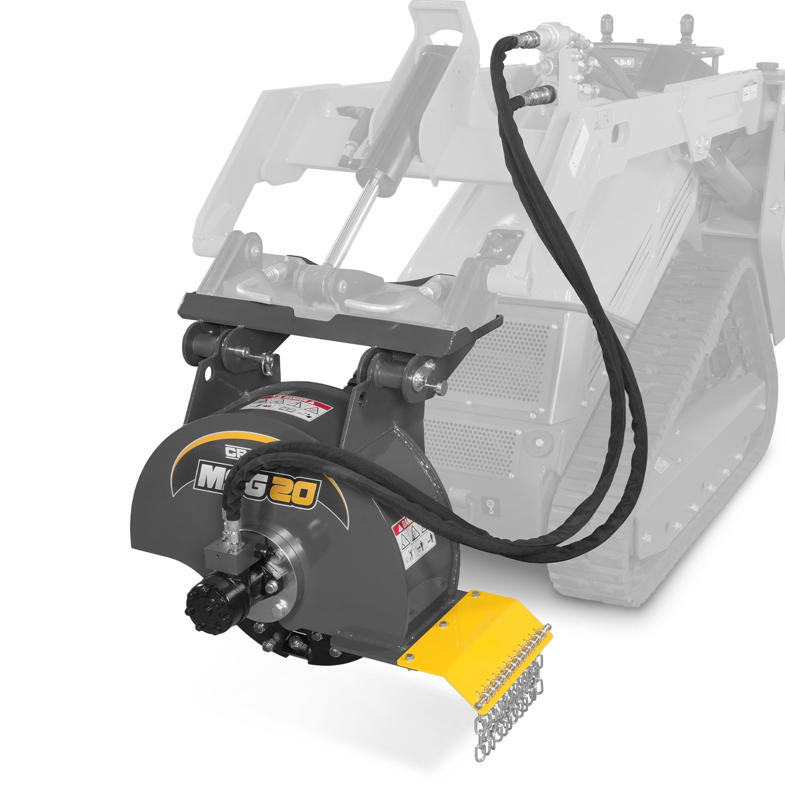 20'' Flywheel Diameter Mini Skid Steer Stump Grinder with 24 Carbide Teeth, MSG20