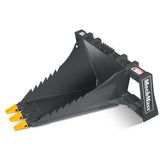 48" Skid Steer Stump Bucket Wrecker with Universal Quick Attach, Bolt-On Cutting Teeth, SBE53