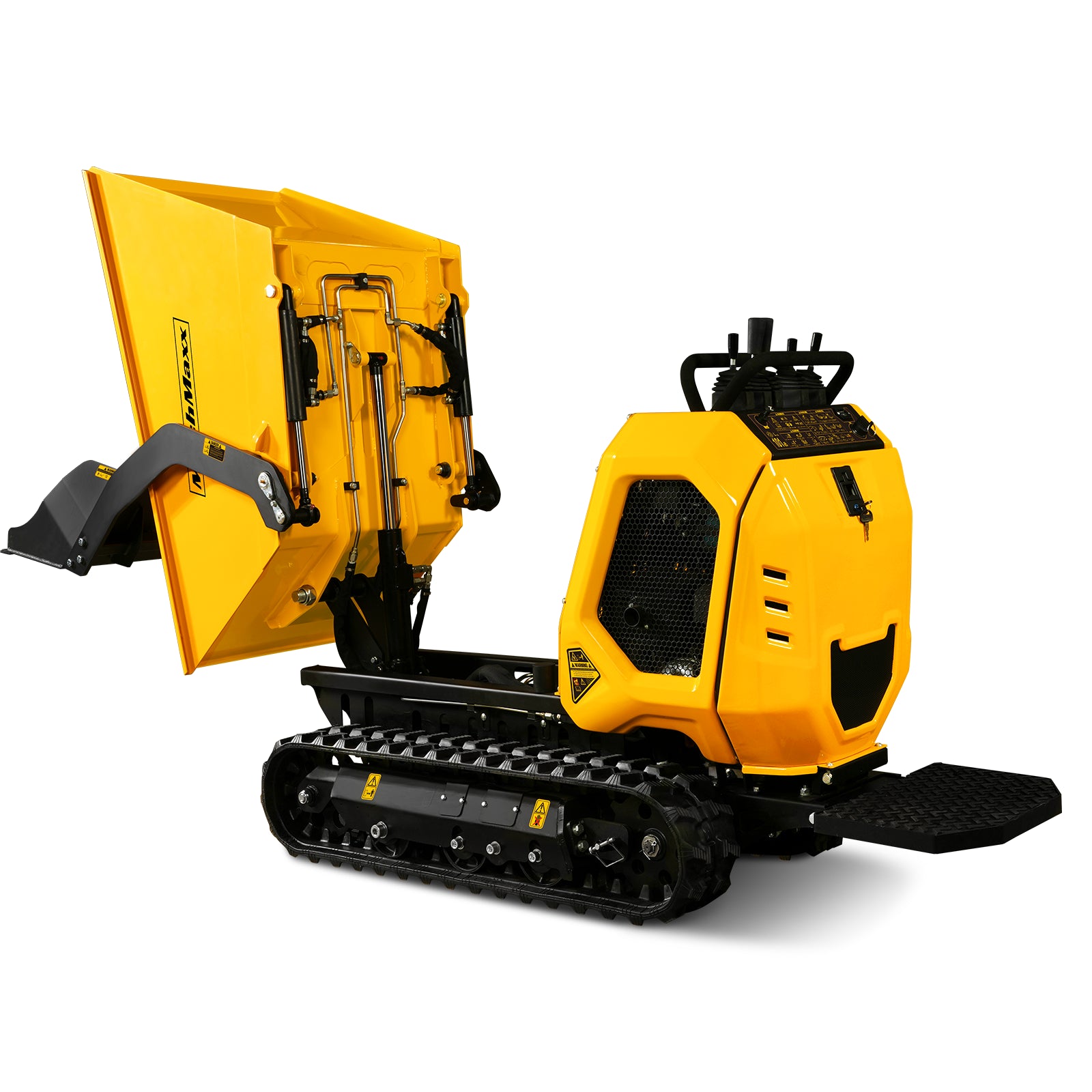 1800lb 420cc  E-start Gas Engine Stand-ON Hydraulic Track Dumper with Self-Loading