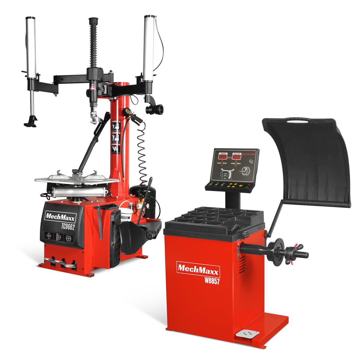 24" Rim Double Assist Arms Tire Changer Wheel Balancer Combo, TC9662, WB857