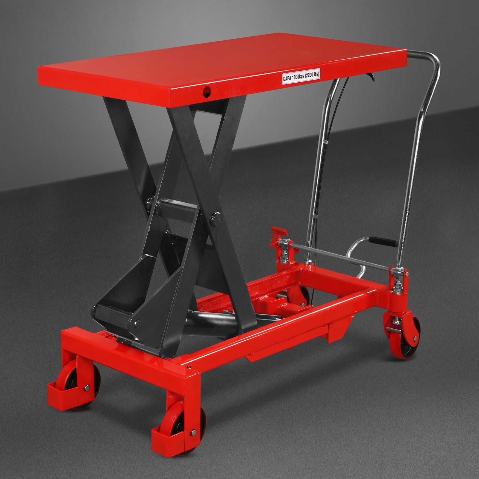 Mobile Scissor Lift Table Cart 2200lb Capacity,Platform Size39.4" x 20.2",Height39.4"