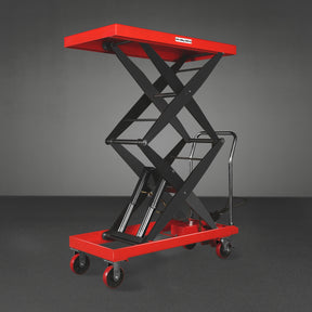 Mobile Double Scissor Lift Table Cart 2200lb Capacity,Platform Size47.2" x 24",Height66.9"