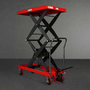 Mobile Double Scissor Lift Table Cart 2200lb Capacity,Platform Size47.2" x 24",Height66.9"