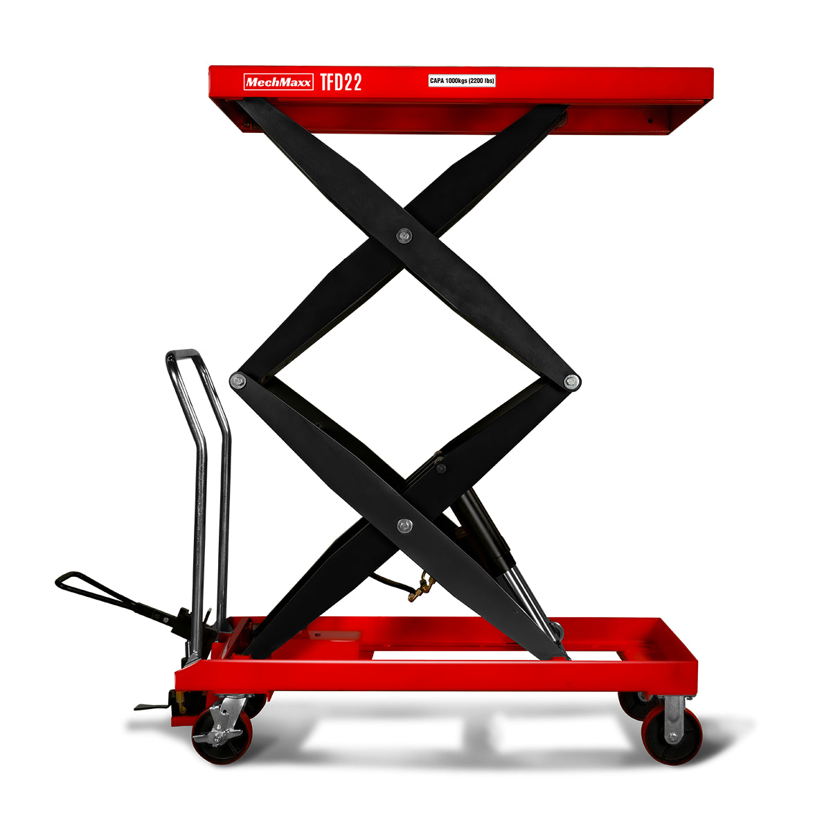 Mobile Double Scissor Lift Table Cart 2200lb Capacity,Platform Size47.2" x 24",Height66.9"